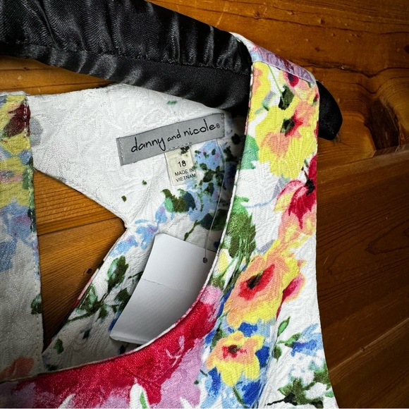 NEW Danny and Nicole 18 Jacquard floral sleeveless dress formal formal knee - Picture 9 of 10